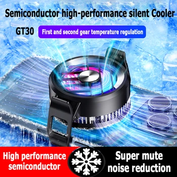 Высокопроизводительный полупроводниковый кулер GT30 для телефона, охлаждающий вентилятор для iPhone Android, дизайн с фиксированным зажимом, красочный световой эффект