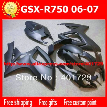Пользовательские обтекатели для Suzuki GSXR-600 750 GSX-R600 R750 2006 2007 GSXR600/750 полностью плоский черный комплект обтекателей AW40