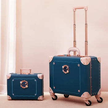 Портативный чемодан с вышивкой Urecity, с вращающимися колесами, с легким кожаным сиденьем, наборы ручной клади для женщин