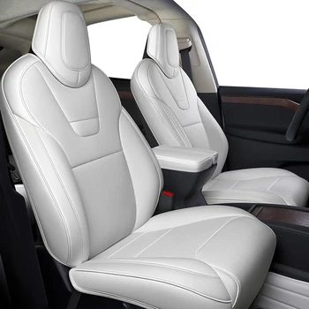 Чехлы для автомобильных сидений, сшитые специально для Tesla Model S, полностью закрывающие Высококачественную кожаную подушку на 360 градусов для переднего заднего сиденья