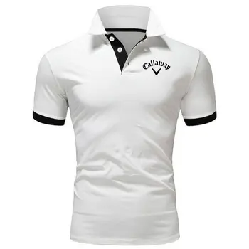 2023 Callaway, мужская футболка с коротким рукавом и принтом, Южная Корея, Гольф, Деловая Повседневная Летняя рубашка поло, спортивная дышащая футболка с отворотом, топ