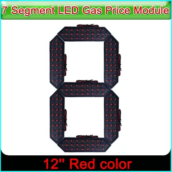 12-дюймовый модуль с цифровыми номерами красного цвета, светодиодный рекламный щит с вывесками, 7-сегментный светодиодный модуль цены на газ