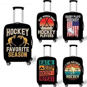 Чехол для багажа с принтом хоккеиста, я люблю Хоккей и, возможно, 3 Человека, защитный чехол для дорожного чемодана, эластичный чехол для тележки