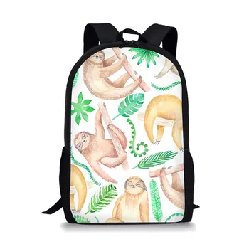 Школьные сумки с рисунком Ленивца из мультфильма, школьный рюкзак с животными для девочек, Детская легкая дорожная сумка для детского сада, 16 Дюймов