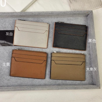 Женская ультратонкая минималистичная сумка для визиток, Маленькая модная винтажная кожаная изысканная визитница, кошелек для монет, удобный для переноски