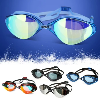 Copozz Профессиональные Очки для плавания с защитой от запотевания, Регулируемые Очки для плавания, Мужские, Женские, Водонепроницаемые силиконовые очки, Очки для взрослых