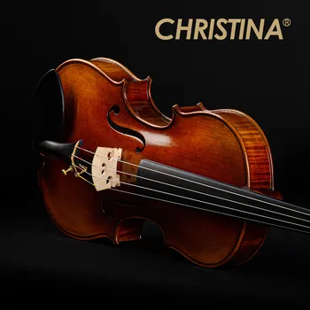 Скрипка CHRISTINA серии European Tonewood, ретро-матовый цвет, Задняя часть из двух частей из огненно-кленового дерева, с набором аксессуаров (S100B)
