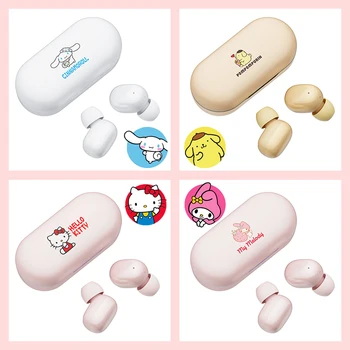 Bluetooth-гарнитура Kawaii Cinnamoroll Cute Hello Kittys Y2K Sanrio My Melody Movement Музыкальные наушники в режиме длительного ожидания Подарки