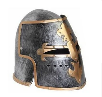 Пластиковый Маскарадный римский шлем для косплея, шляпа, Спартанский шлем, Золотой шлем римского воина для взрослых