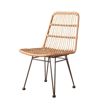 Тростниковый пластиковый подлокотник, садовый ротанговый стул, мебель для балкона, уличные садовые наборы, стеклянный стол и плетеный стул из ротанга