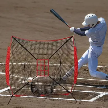 Бейсбольная тренировочная сетка Поражающая мишень Сетка для бейсбола Улучшайте навыки игры в бейсбол с регулируемой зоной удара Мишень для подачи