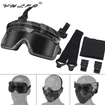 Очки для тактического шлема VULPO, Очки для страйкбола, пейнтбола, Военные игры, Горные защитные очки