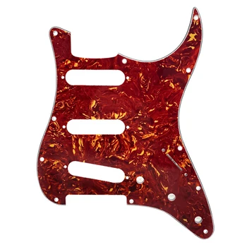 Накладка SSS с 11 Отверстиями Красная Черепаха для Скретч-пластины Strat с Винтами, Звукосниматели с одной катушкой, Накладка для гитары Fender American