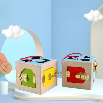 Детская развивающая игрушка Ручная отмычка Коробка для занятий Раннее образование ребенка Деревянная геометрия, соответствующая подарку на день рождения