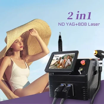 808-диодный лазерный перманентный портативный аппарат для пикосекундного лазерного удаления татуировок и волос 2 в 1