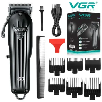Перезаряжаемая профессиональная машинка для стрижки волос VGR, Триммер для мужчин, Бритва, Машинка для стрижки волос, Парикмахерские аксессуары, Машинка для стрижки бороды