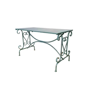 Железный стол с защитой от ржавчины в старом европейском стиле на открытом воздухе, полка для украшения сада для отдыха, Длинный чайный стол во дворе