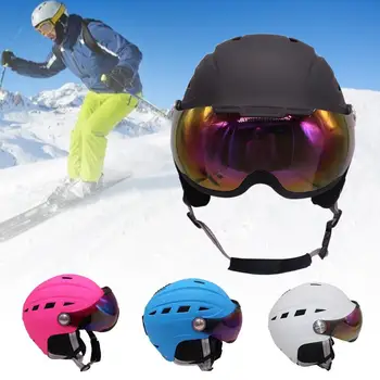 Защита головы Дышащая с Защитными Очками для Взрослых CE-EN1077 Мужской Женский Лыжный шлем для Верховой Езды Защита головы