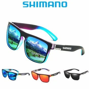 Модные Квадратные поляризованные солнцезащитные очки Shimano для мужчин и женщин, Спорт на открытом воздухе, Рыбалка, Велоспорт, Рыбалка, Охота, Солнцезащитные очки UV400