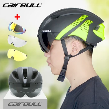 Cairbull Интегральный Велосипедный Шлем TT Road Aero Helmet Goggle City Casque Velo Route С Линзой для Велосипеда Взрослых Мужчин Женщин EPS + PC