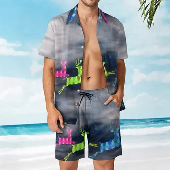 Комплект из 2 предметов, высококачественный мужской пляжный костюм Coordinates Tartan of Trio, Винтажный костюм для отдыха, Размер США