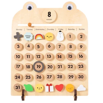 Деревянный настольный календарь Монтессори, Метеостанция, доска, игрушки, обучающие учебные пособия, Обучающая детская школьная умная доска