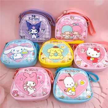 2023 Sanrio Hello Kitty My Melody Kuromi Сумка через плечо Детская Кавайная Мини-сумка Для Хранения, Нагрудная Сумка Для Девочек, Милый Кошелек с принтом монет, Подарок