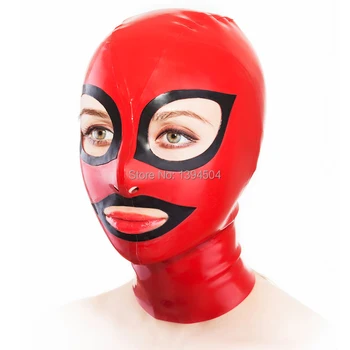 сексуальное нижнее белье экзотические латексные капюшоны унисекс ручной работы красная маска клубная одежда cekc zentai фетиш униформа индивидуальный размер