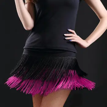 горячая распродажа, юбка для танцев для взрослых, детская юбка для латиноамериканских танцев с двойной кисточкой, юбка с бахромой, содержит