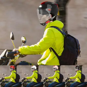 Мотоциклетный шлем с открытым Лицом, Сертифицированный 3C, С Тонированным Козырьком и солнцезащитным Козырьком Для Взрослых Мужчин и Женщин, Шлем С открытым Лицом Для Велоспорта на открытом воздухе