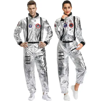 Мужской женский костюм астронавта для пар, космический костюм для ролевых игр, Униформа пилотов, Костюмы для косплея на Хэллоуин
