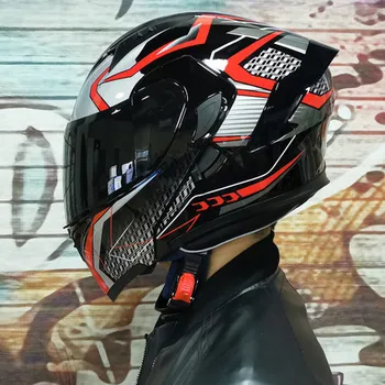 2 Подарка Мотоциклетные шлемы, высококачественный откидной шлем, ABS, мотоциклетные шлемы с полным лицом, гоночный шлем, одобренный для мужчин