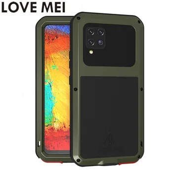 Love Mei Мощный Тяжелый Противоударный Металлический Чехол Fundas Для Samsung Galaxy A42 A72 A52 A32 A53 Силиконовый Чехол Из Закаленного Стекла