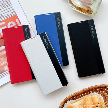 Роскошный Бизнес-чехол для Samsung, кожаный флип-чехол с окошком Smart View для Galaxy Note 10 Plus, полная защитная противоударная оболочка