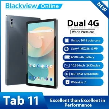 Оригинальные планшеты Blackview Tab 11 Восьмиядерный Android 11 Pad 10,36 Дюймов Unisoc T618 8 ГБ 128 ГБ ПК 6580 мАч Wifi 2000 * 1200 Планшет